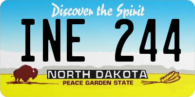 ND license plate INE244