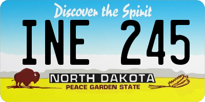 ND license plate INE245