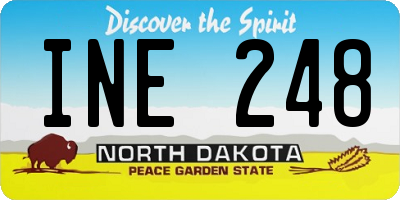ND license plate INE248