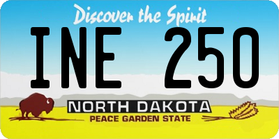 ND license plate INE250