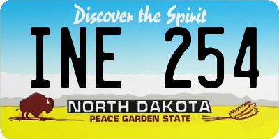 ND license plate INE254