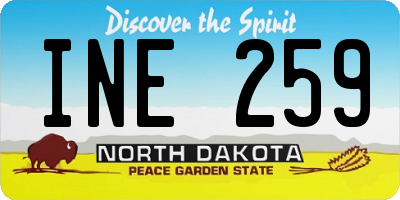 ND license plate INE259