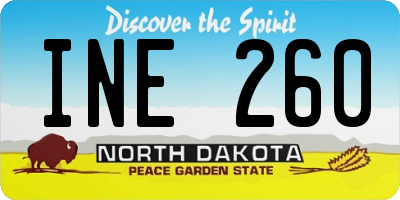 ND license plate INE260