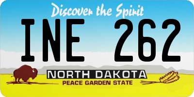 ND license plate INE262