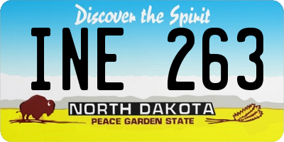 ND license plate INE263
