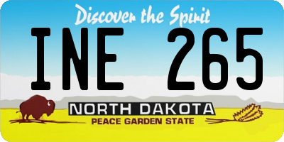 ND license plate INE265