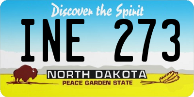ND license plate INE273