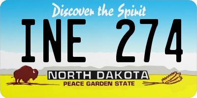 ND license plate INE274