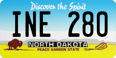 ND license plate INE280