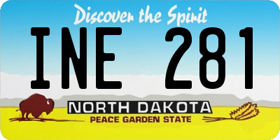 ND license plate INE281