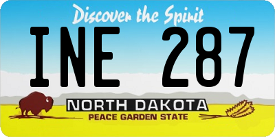 ND license plate INE287