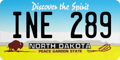 ND license plate INE289
