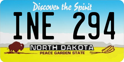 ND license plate INE294