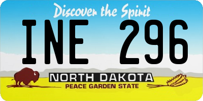 ND license plate INE296