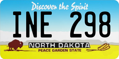 ND license plate INE298