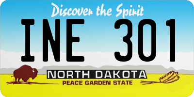 ND license plate INE301