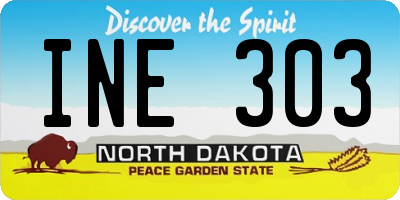 ND license plate INE303