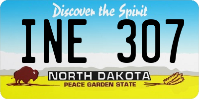 ND license plate INE307