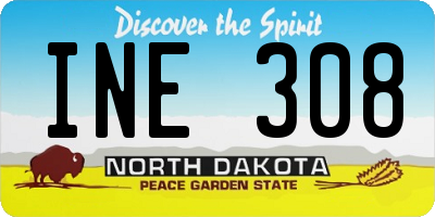 ND license plate INE308