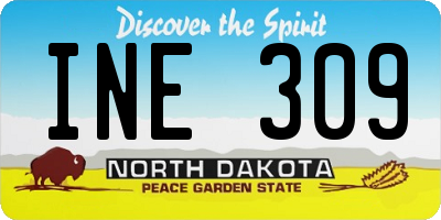 ND license plate INE309