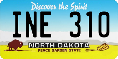 ND license plate INE310