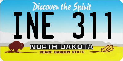 ND license plate INE311