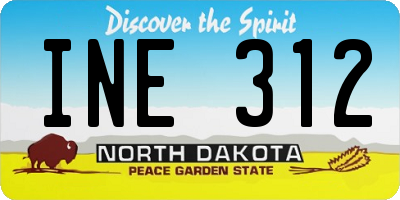 ND license plate INE312