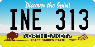 ND license plate INE313