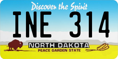 ND license plate INE314