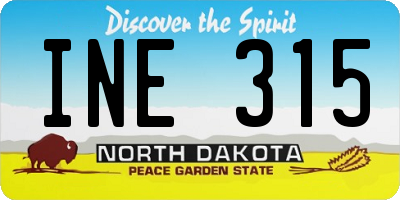 ND license plate INE315
