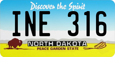 ND license plate INE316