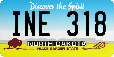 ND license plate INE318