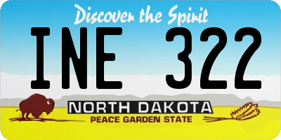 ND license plate INE322