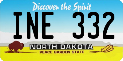 ND license plate INE332