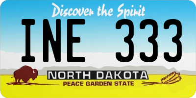 ND license plate INE333