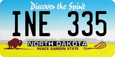 ND license plate INE335