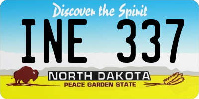 ND license plate INE337