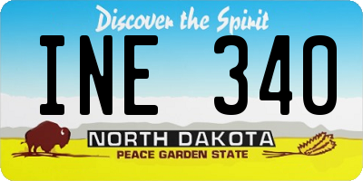 ND license plate INE340