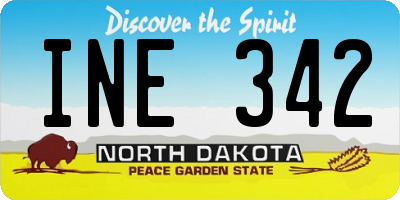 ND license plate INE342
