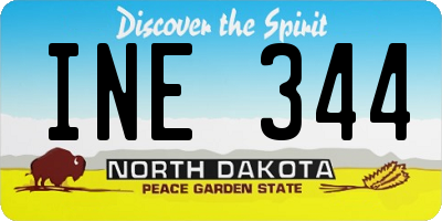 ND license plate INE344