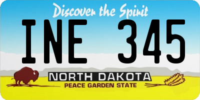 ND license plate INE345