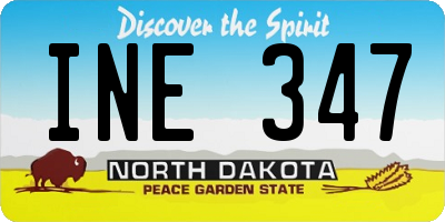 ND license plate INE347