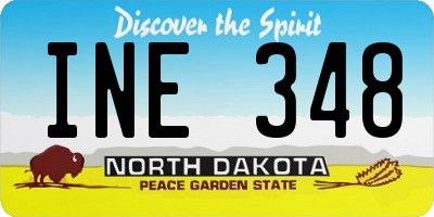 ND license plate INE348