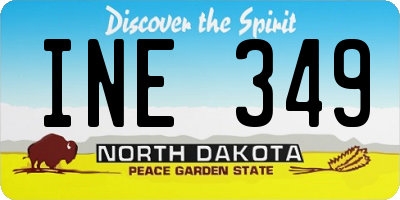 ND license plate INE349