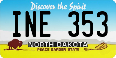 ND license plate INE353