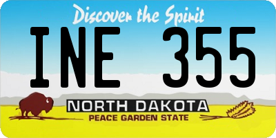 ND license plate INE355