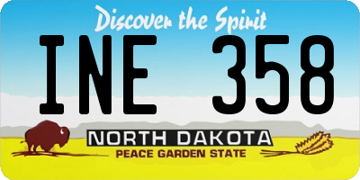 ND license plate INE358