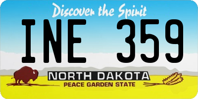 ND license plate INE359