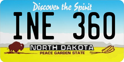 ND license plate INE360