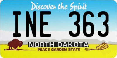 ND license plate INE363
